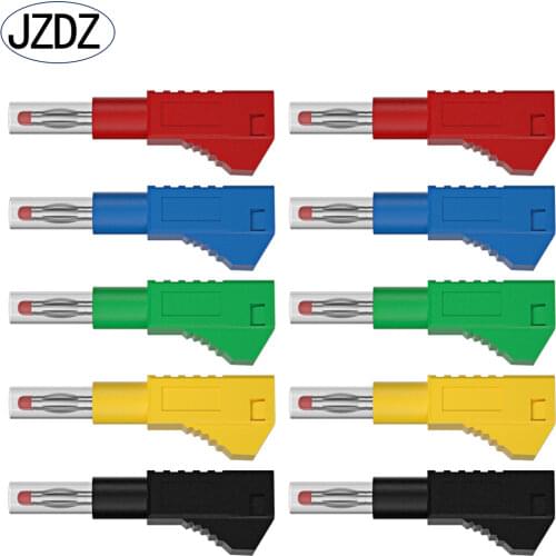 JZDZ 10pcs 4mm Banana Plug Safety Retractable Stackable Solder In line DIY assembly Test leads connectors J.10043