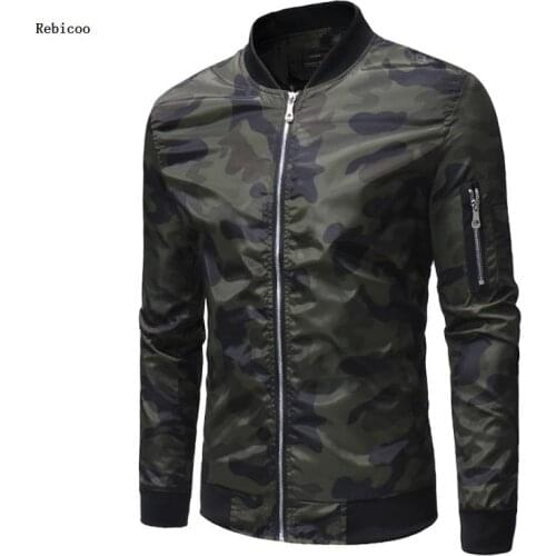 Quality Mens Camouflage Zipper Jackets Male Coats Camo Bomber Jacket Mens Hip Brand Clothing Autumn Outwear Plus Size M-7XL