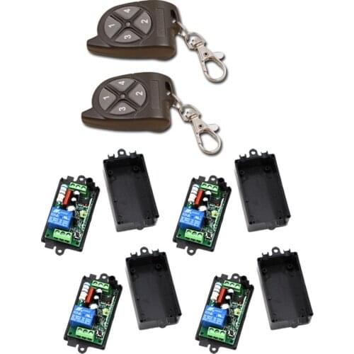 Best Price AC110V 220V 1CH RF Wireless Remote Control Switch System 2Transmitter+4Receiver for Intelligent Home