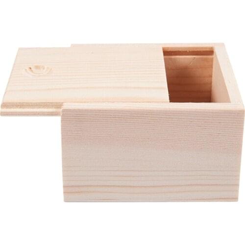 Small Plain Wooden Storage Box Case for Jewellery Small Gadgets Gift Wood color