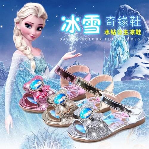 Fashion Frozen Princess Girls Shoes Classic High Quality Cute Shinning Kids Sandals Disney Summer Children Sandals