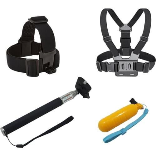 Chest+Head Belt+Bobber Floating+Self Stick, Mount For gopro hero 5 4 accessories Set Action sport Camera Go pro yi 4k go pro