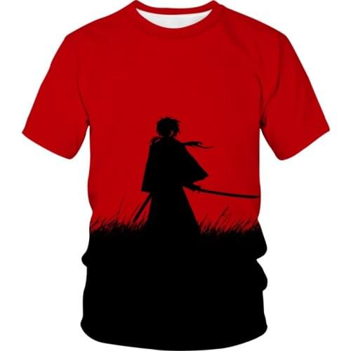 New Rurouni Kenshin T-Shirt Anime 3D Print Streetwear Japanese Samurai Fashion Oversized T Shirt Men Women Harajuku Tops Clothes