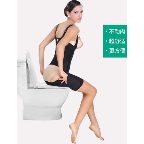 2019 New M-4XL Bodysuit Women Body Shaper Waist Trainer Slimming Underwear Shapewear Training Corsets Tummy Control Easy to WC