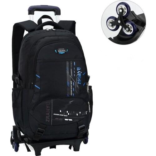 2/6 Wheels New Children School Bags Trolley Backpacks For Boys Schoolbag Kids Luggage Bag On Wheels Backpack Men Bolsas Mochila