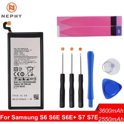 Nephy Origin Battery For Samsung Galaxy S6 S7 Edge Plus S6Edge S7Edge G920F G925F G928F G930F G935F Phone Replacement Free Tool