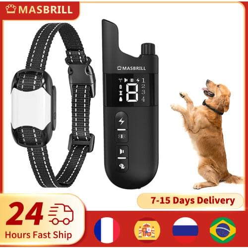 Pet Remote Control Training Dog Collar with Shock Vibration Sound Rechargeable Electric Waterproof Dog Training Collar Supplies