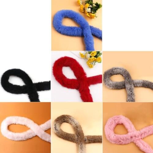 Real Rabbit Fur Trimming Furry Sewing Down Jacket Costume DIY Fluffy Tapes Ribbon Accessories