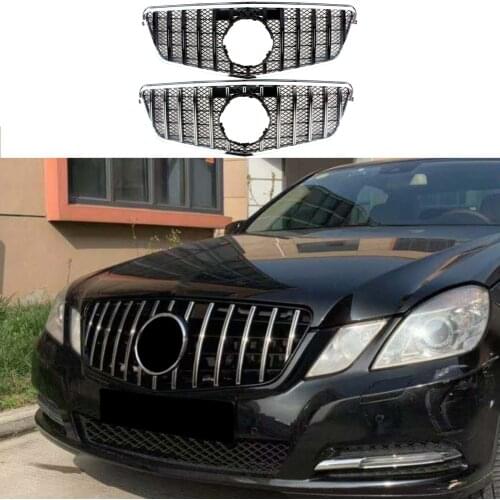 Front Bumper Racing Grill Billet Grille Cover For Mercedes-Benz W212 E-Class 2009-2013 GT