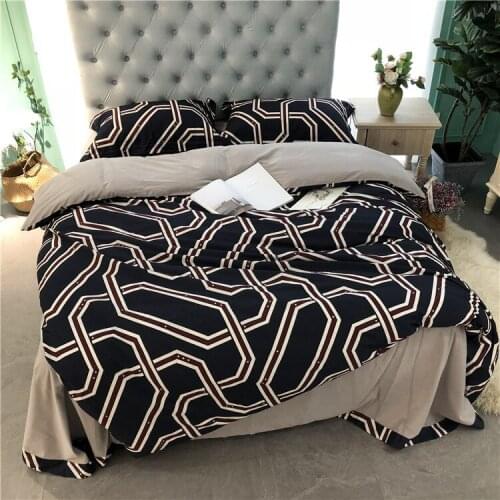 Luxury 100% cotton Printed Flower leaf Bedding sets Sanding Queen King Pastoral Duvet cover Bed sheet set Pillowcases 4pcs