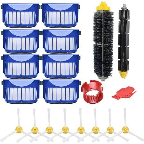 For IRobot Roomba 600 Series Bristle&Flexible Beater Brush 3-Armed Brush Aero Vac Filters Kit Spare Parts Clean Kits