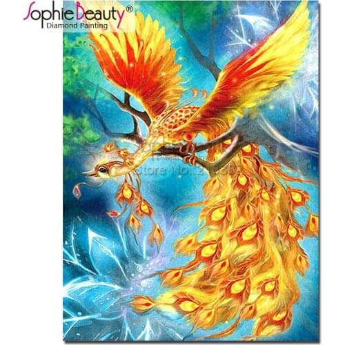 Sophie Beauty New cross stitch diy diamond painting full rhinestone handcraft mosaic kit Phoenix animal embroidery home art18915