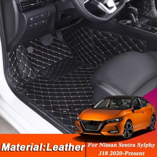 Car Styling Custom Foot Mat For Nissan Sentra Sylphy J18 2020-Present LHD Leather Floor Protect Waterproof Pad Auto Accessories