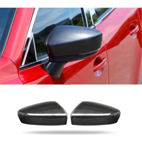 Carbon Fiber Car Side Door Rearview Mirror Cover Trim Fit For Mazda 3 Axela 2015-2016 2pcs/set