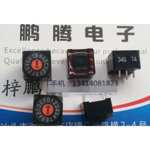1PCS Imported Japan JAE 42J-34G 0-F/16 bit rotary coding dial code switch 8421 positive code 3: 2 feet