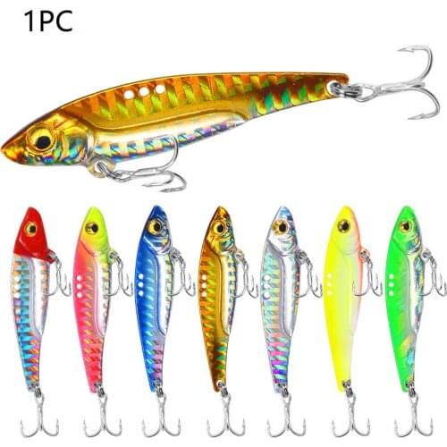 1pc VIB Fishing Lures Artificial Vibration Bait Sinking Shiny Scales Tackle Hooks Various Waters High Quality YE0186