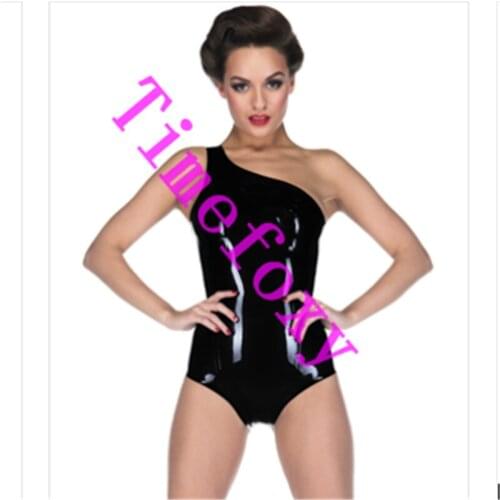 100%Latex Rubber Swimsuit Sexy Clubwear Catsuit Shapewear Rubber Sleeveless sexy Moulded Dress