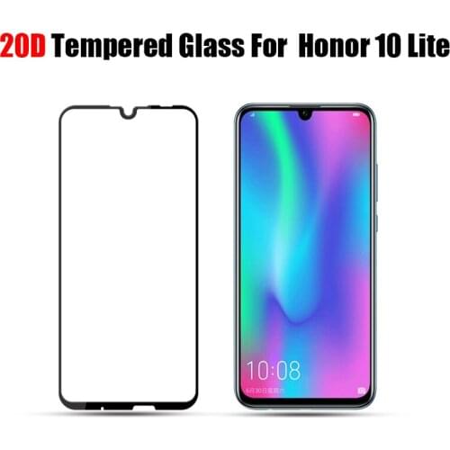 20D Full Cover Glue Protective Glass on Honor 10 lite Tempered Glass For Huawei Honor 10 Lite light 10i 9H Screen Protector film