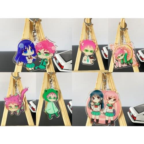 6pcs/lot Anime The Disastrous Life of Saiki K. Double-sided HD sandwich acrylic key chain pendant Creative Gift toy gift