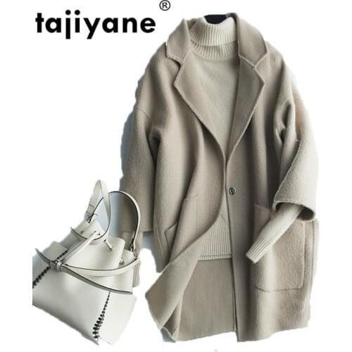 63% Alpaca 37% Wool Coat Autumn Winter Jacket Women Clothes 2021 Korean Double Side Woolen Coat Casaco Feminino Long Coat ZT739