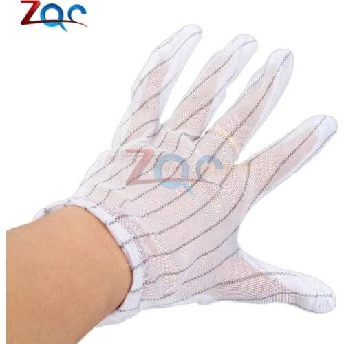 10 pairs antistatic glove upset Some plastic polyester antistatic gloves non-slip wear-resisting Big yards anti static gloves