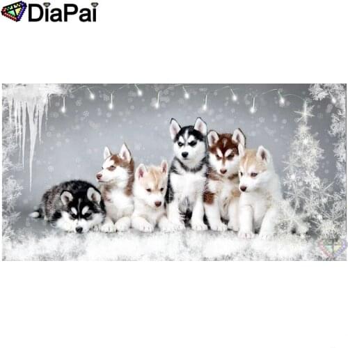 DIAPAI Diamond Painting 5D DIY 100% Full Square/Round Drill "Animal dog friend" Diamond Embroidery Cross Stitch 3D Decor A26653