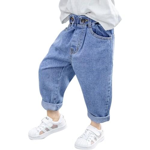 Baby Girl Jeans Button Fly Girls Jeans Spring Autumn Trousers For Children Casual Style Baby Girl Clothes
