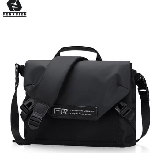 Fenruien 2020 New Men Crossbody Bag Handbag Shoulder Bags Water Resistant Male Business Casual Travel Messenger Sling Bag