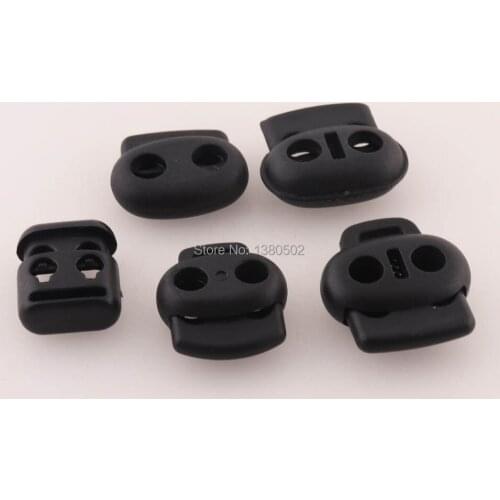 20pcs Plastic Top Quality Cord Locks Stopper Cord End Adjuster Double Holes for for Drawstrings Bags Shoelaces Clothing