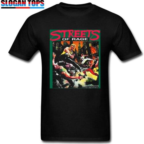 Streets Rage T-shirt 2019 Men Tshirt Cover Art Karate Kung Fu T Shirts Hero Retro Black Tops 100% Cotton Male Streetwear Arcade