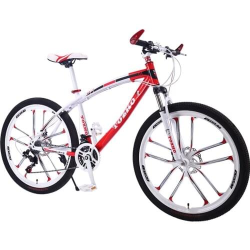 26 Inch 21 Speed Mountain Bike 10 Knife Wheel Colorful Bicycle with Double Disc Brakes