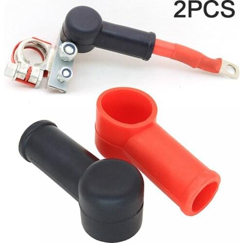 Hot 2pcs Rubber Car Motorcycles Battery Negative Positive Terminal Cover Cap Boot Insulating Protector Replacement Batteries