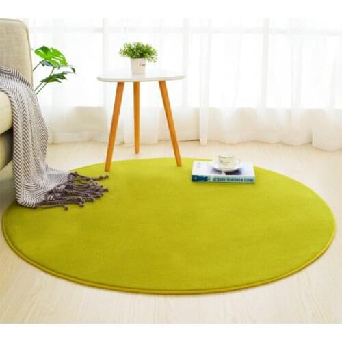 Coral Fleece Round Carpet For Living Bedroom Rugs Coffee Table Foot Mats Balcony Bay Window Carpet Kids Play Crawling Mat Gray
