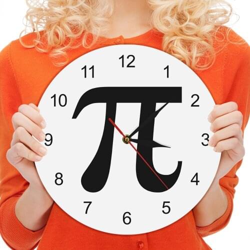 Mathematical Sign Pi 3.14 Life of Pi Minimalist Math Wall Clock Math Chic Gift 3D Pi Symbol Geek Pi 3.14 Silhouette Wall Clock