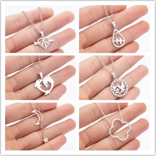 Boho Multilayer Necklace for Women Retro Star Moon Pendant Necklace Geometric Love Animal Necklace Wholesale Korean Trend 2020