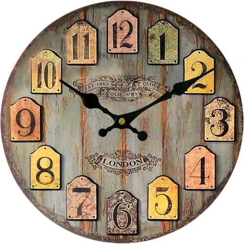 MagiDeal Wooden 30cm Wall Clock Traditional Chinese Style Rustic Shabby Chic Cafe Bar Home Decor Gift