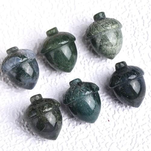 Natural Gems Water Grass Jade Handmade Pine Cone Raw Crystals Healing Stone Quartz Home Decor Crafts Men Women Jewelry Gifts 1P