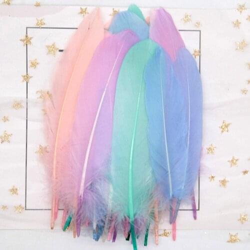 Natural Swan Feathers 14-20cm Plumes Multicolor Goose Feather Plume for DIY Wedding Jewelry Craft Home Decoration 50pcs