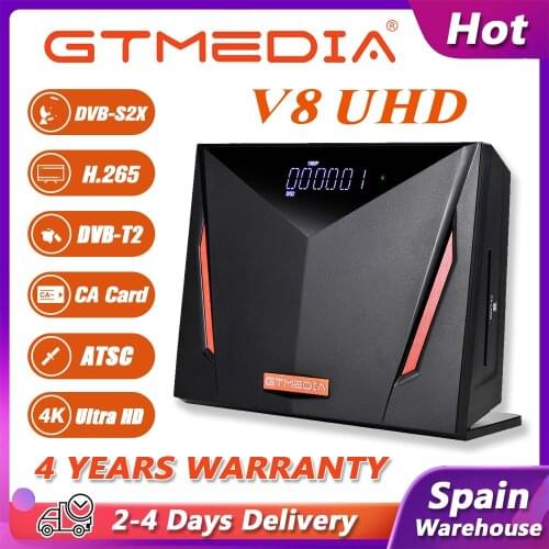 4K Gtmedia V8 UHD Satellite TV Receiver Built-in wifi support H.265 DVB-S/S2/S2X+T/T2/Cable/ATSC-C/ISDBT better than v8x v8 nova