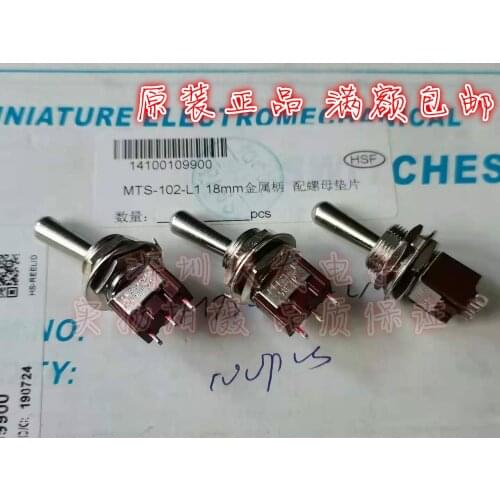 Original new 100% button switch MTS-102-L1 rocker switch big head thick handle 3pin 2gear opening 18MM 3A250V