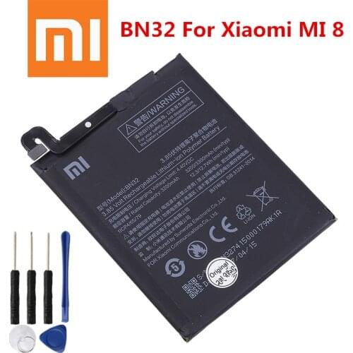Xiao Mi Original BN32 Replacement Battery For Xiaomi MI 8 Authentic Phone Battery 3300mAh Free Tools