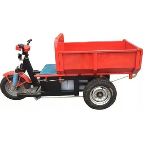 Loading 1ton 48v battery hydraulic dump truck small diesel tricycle agriculture construction site concrete loader electric truck
