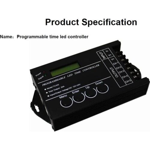 DC 12-24V Output Computer Programmable Led Time Controller TC420 Assemble DC12-24V 20A 5 Channel RGB RGB Controler Touch