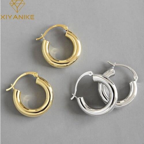 XIYANIKE Minimalist 925 Sterling Silver Stud Earrings for Women Couples Jewelry Trendy Elegant Party Accessories Prevent Allergy