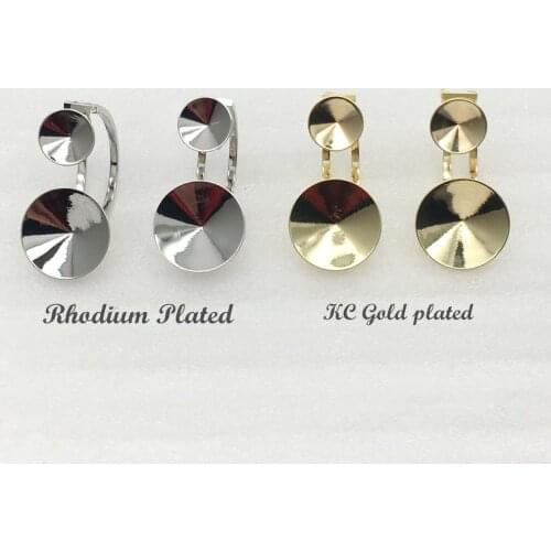 Ms.Betti Double Rivoli Earrings Findings 1122 Austrian Crystal Copper Settings Back For Jewelry DIY Making