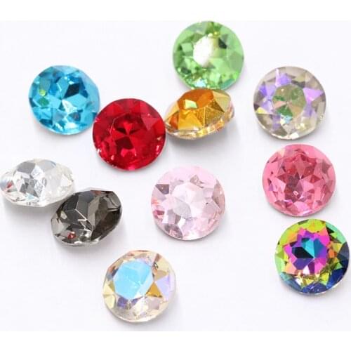 Pointback Crystal Loose Rhinestones for Clothes 20 Colors Mixed Gemstone Flower K9 Glass Strass Crystal Beads Glue on Nail Arts