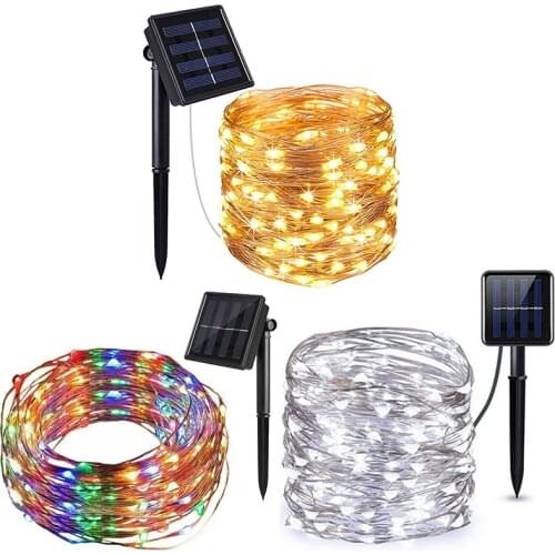 LED Outdoor Solar String Fairy Lights 10M 20M LED Solar Lamps 100/200leds Waterproof Christmas Decoration for Garden Street