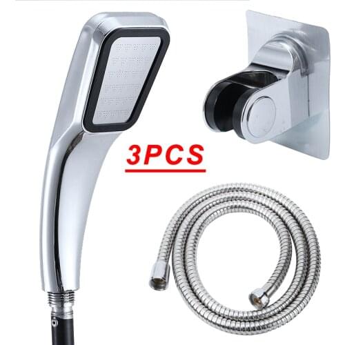 Water Saving Nozzle Holes High Pressure Rainfall Shower Head Set With Holder And Hose Shower Head Set Bathroom Supplies