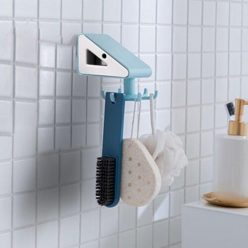 Rotating Hook Hanger Kitchen Shelf Spatula Spoon Holder for Bathroom Wall-Mounted Storage Rack Punch-Free Kitchen Supplies