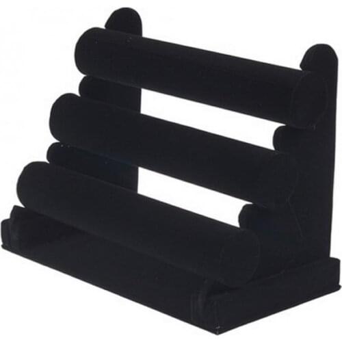 High Quality Triple Bracelet Holder Jewelry Display Stand Holder Velvet Triangle Bracelet Necklace Stand Organizer For Watch